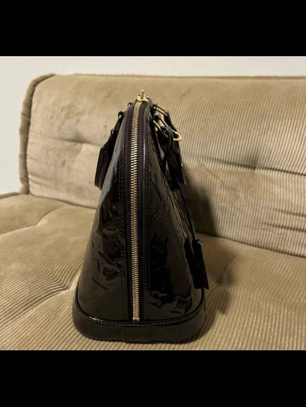 Louis Vuitton Alma PM Vernis Patent Leather Bag in Black